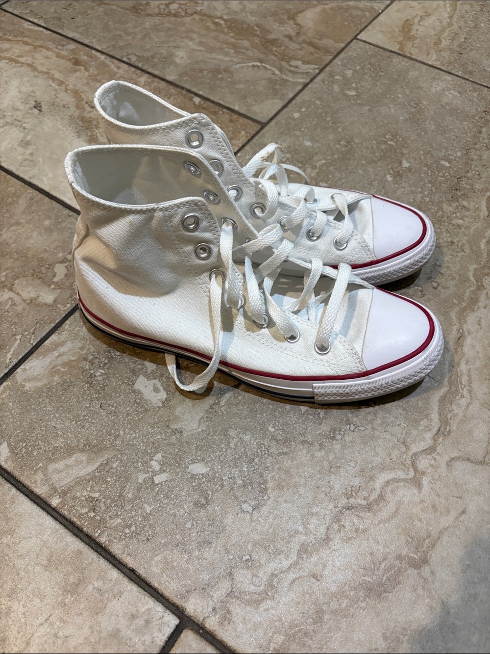 White High-Top Canvas Sneakers - Picture 3 of 3